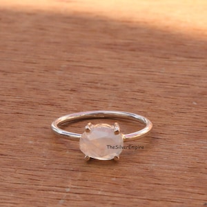Natural Rainbow Moonstone Ring - 925 Sterling Silver Ring - Handmade - June Birthstone - Ring For Women - Moonstone Jewelry - Gifts For Her