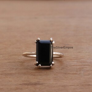 Natural Black Onyx Ring - 925 Sterling Silver Ring - Handmade Ring - December Birthstone Ring - Jewelry - Ring For Women - Gifts For Her