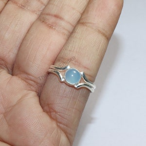 925 Sterling Silver Ring - Blue Chalcedony Ring - Gemstone Rings - Handmade - Gemstone - Gift For Her - Chalcedony Ring - Chalcedony Jewelry