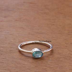 Natural Blue Topaz Ring - 925 Sterling Silver Ring - Handmade - November Birthstone - Blue Topaz Jewelry - Ring For Women - Gifts For Her