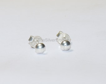 925 Sterling Silver Ball Stud Earring - Round Stud Ball - Sterling Silver Stud Earrings - Gift For Girl - Valentines Day Gift - Gift For Her