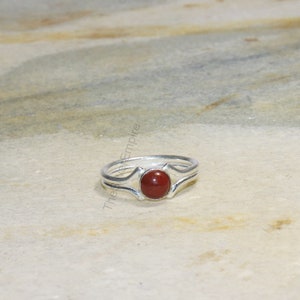 925 Sterling Silver Ring - Natural Red Jasper Gemstone Ring - Handmade Ring - Sterling Silver Ring - Cabochon Ring - Rings - Gifts For Her