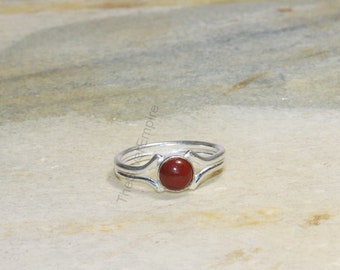 925 Sterling Silver Ring - Natural Red Jasper Gemstone Ring - Handmade Ring - Sterling Silver Ring - Cabochon Ring - Rings - Gifts For Her