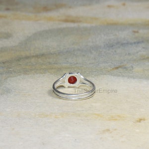 925 Sterling Silver Ring Natural Carnelian Ring Silver Ring Handmade Ring Gemstone Ring Minimalist Ring Ring for Women Gifts image 7