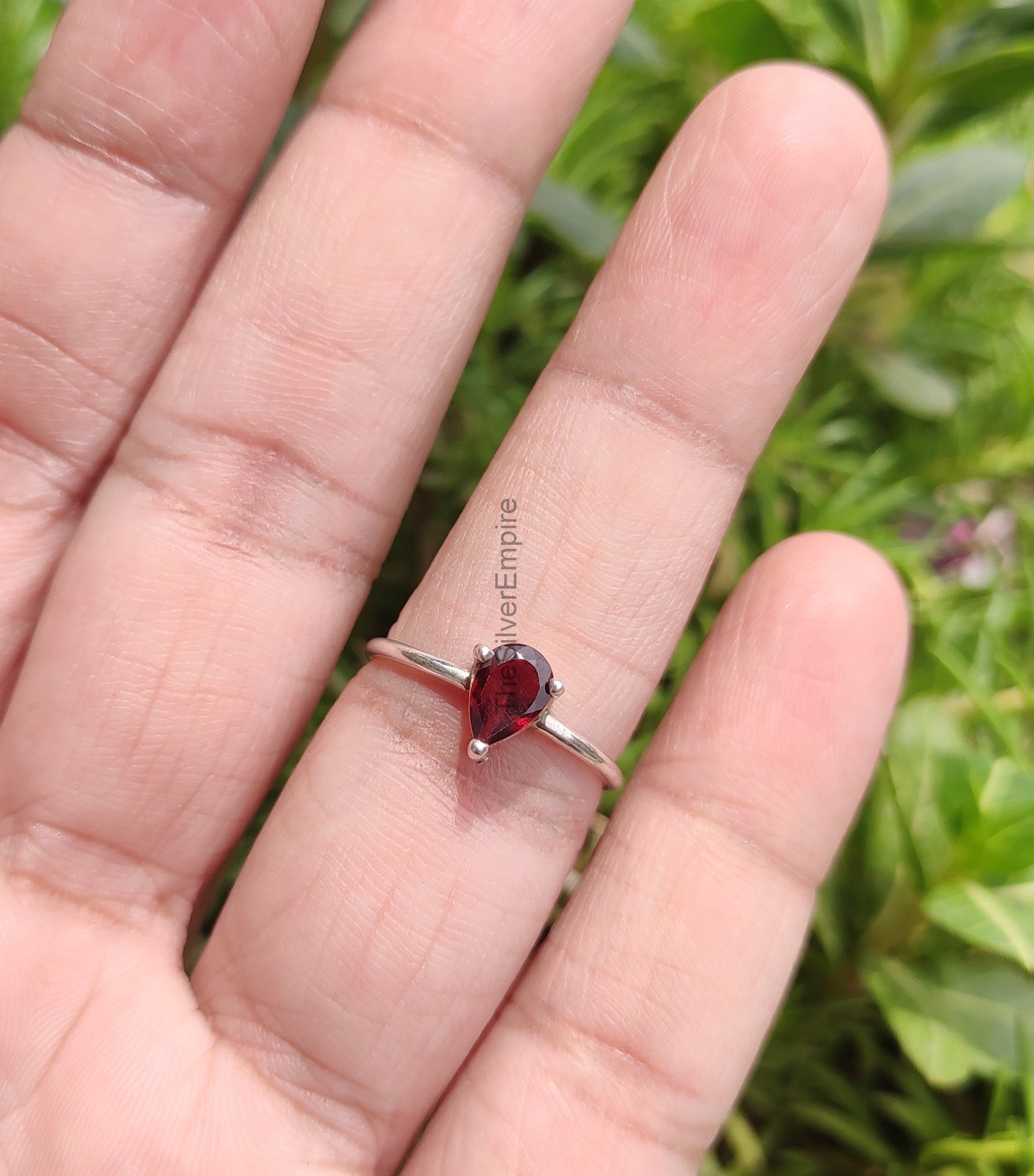 Red garnet ring new arrivals