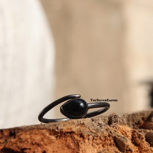 Natural Black Onyx Ring - 925 Sterling Silver Ring - Black Plated Ring - Handmade - December Birthstone - Ring For Love - Gifts For Her