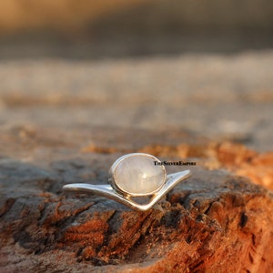 Handmade Rainbow Moonstone Ring: 925 Sterling Silver, June Birthstone