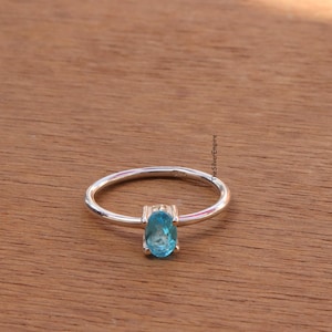 Natural Blue Topaz Ring - 925 Sterling Silver Ring - Handmade - November Birthstone - Blue Topaz Jewelry - Ring For Women - Gifts For Her