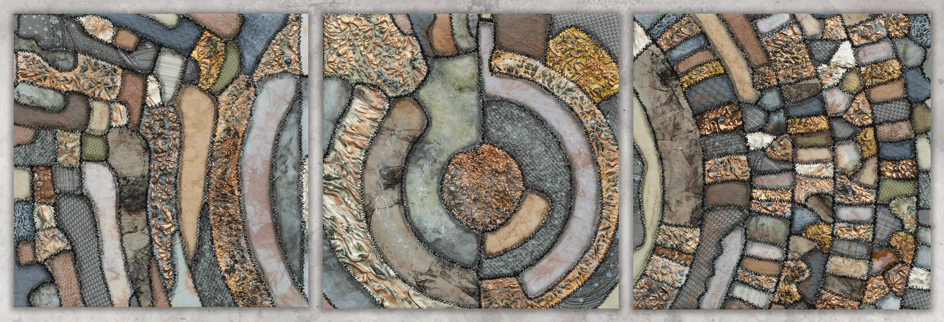 Triptych Textile Art Wall Hanging 3 Piece Fiber Art Wall Etsy