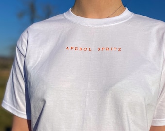 Aperol Spritz T-Shirt/ Aperol bedruckt/ Partnerlook Shirt/ Geschenk für Frauen/ Geschenk für Männer/ Backprint Shirt