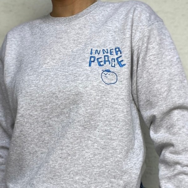 Vintage sweater embroidered Inner Peace