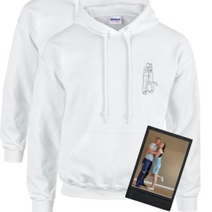 Embroidered Hoodie/Personalized Embroidered Photo Hoodie Outline/Custom Christmas Gift
