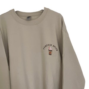 Pumpkin Spice Sweatshirt Vintage Halloween Sweater Embroidered Sweater Fall