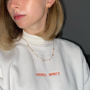 Vintage Sweatshirt/ Aperol Spritz Sweater, Embroidered Sweater, Crewneck, Alcohol, Gift Valentine&#39;s Day Woman and Man