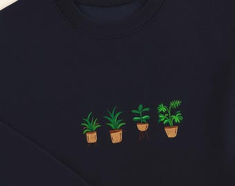 Plant Sweater Autumn Sweater embroidered flowers plant lover plants