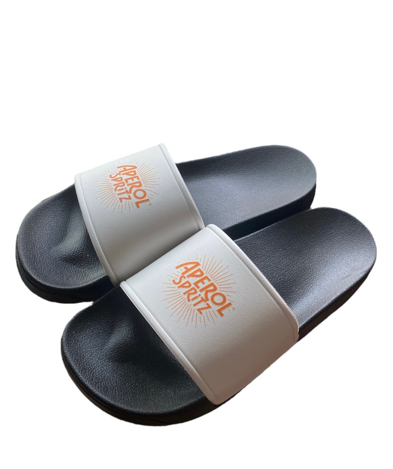 Aperol Spritz flip-flops: Aperoletten Stylish summer accessories for women and men/ printed Aperol flip-flops image 3