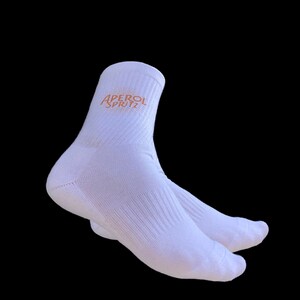 Chaussettes Aperol Spritz, chaussettes de tennis, chaussettes blanches, chaussettes JGA image 4