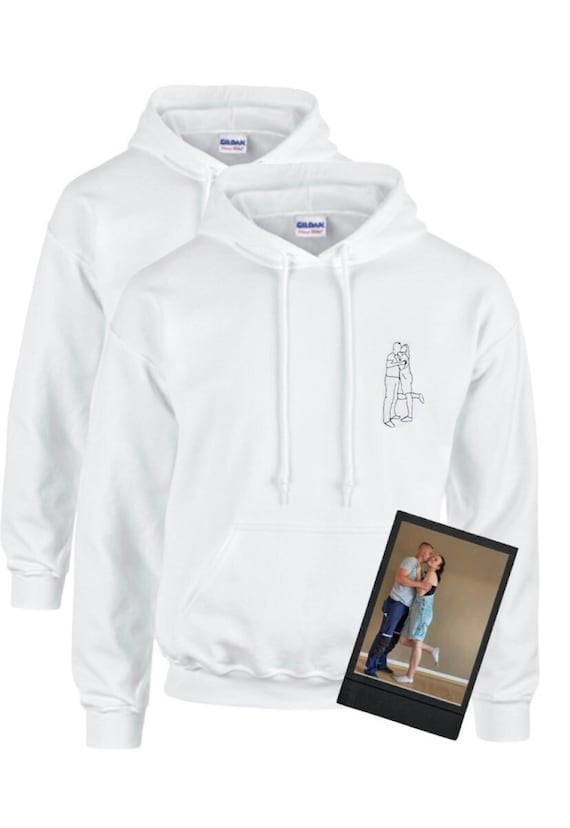 Bestickter Hoodie/ Personalisierter bestickter Foto- Hoodie Umriss
