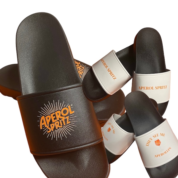 Aperol Spritz Badeschlappen: Aperolletten Stylische Sommer-Accessoires für Damen und Herren/ bedruckte Aperol Latschen