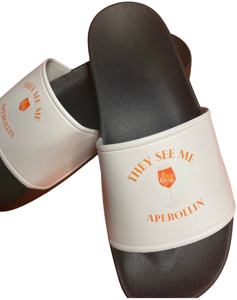 Aperol Spritz flip-flops: Aperoletten Stylish summer accessories for women and men/ printed Aperol flip-flops image 5