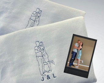 Embroidered Sweater/ Personalized Embroidered Photo Sweater Outline / Christmas Gift Individual