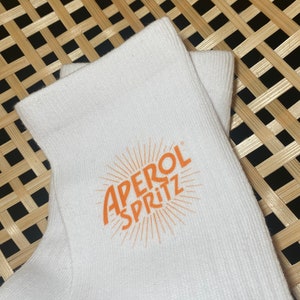 Chaussettes Aperol Spritz, chaussettes de tennis, chaussettes blanches, chaussettes JGA image 3