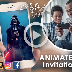 Star Wars Birthday Invitation, Star Wars Digital Party Invitation, Epic Star Wars Video Invitation, Star Wars Birthday Invite, evites