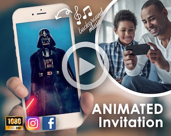 Star Wars Birthday Invitation, Star Wars Digital Party Invitation, Epic Star Wars Video Invitation, Star Wars Birthday Invite, evites