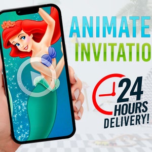 Ariel Video Invitation. Ariel Birthday Invitation. Ariel Invitations.