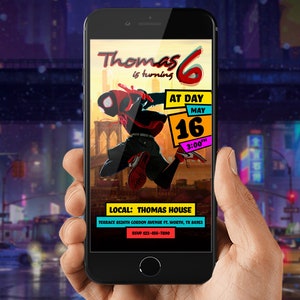 Spider-Man Invitation, Spider-Verse Invitation, Miles Morales Invitation