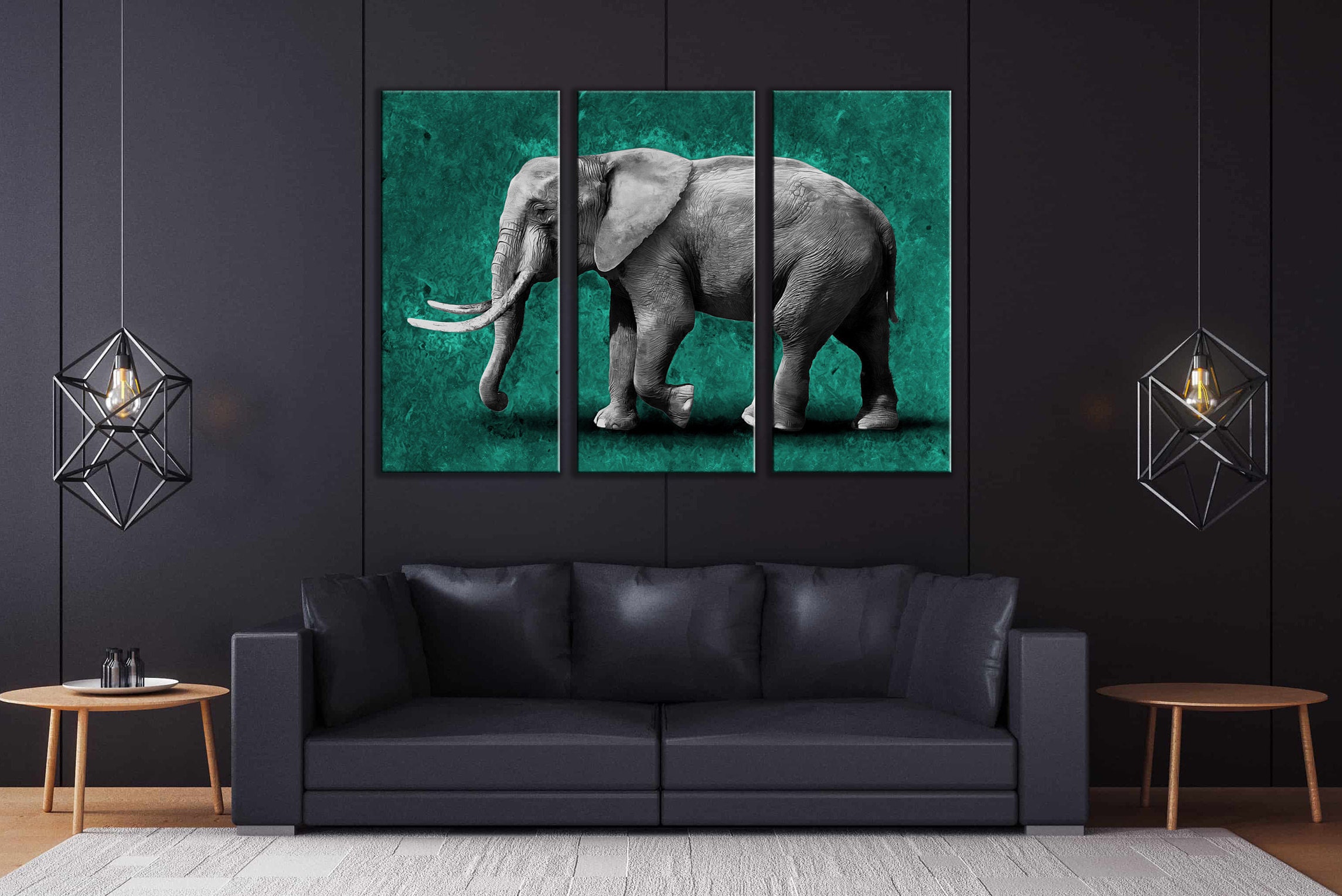 Elephant ExtraLarge Wall Art Print Canvas Painting Room Wall Etsy