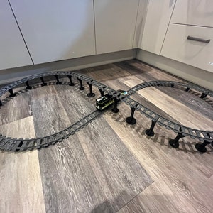 LEGO Compatable Train Bridge | 28-Piece Elevation Track System | Extendable with 5-Piece Add-On Pack - No Track Included Supports Only