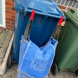 Clipe de saco azul de reciclagem para lixeira - Par - Novo e melhorado
