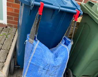 Clip bleu de recyclage pour sac à poubelle - Paire - Nouveau et amélioré