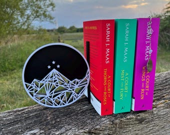Velaris boekensteun | Op ACOTAR geïnspireerd boekenplankdecor | Cadeau fantasielezer | Skyline Night Court