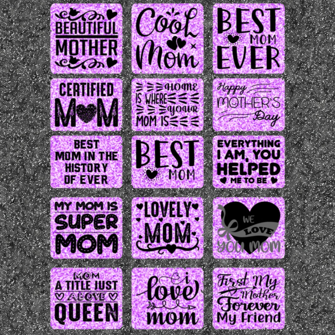 Mom Sticker/ Set 15 Stickers Removable Etsy