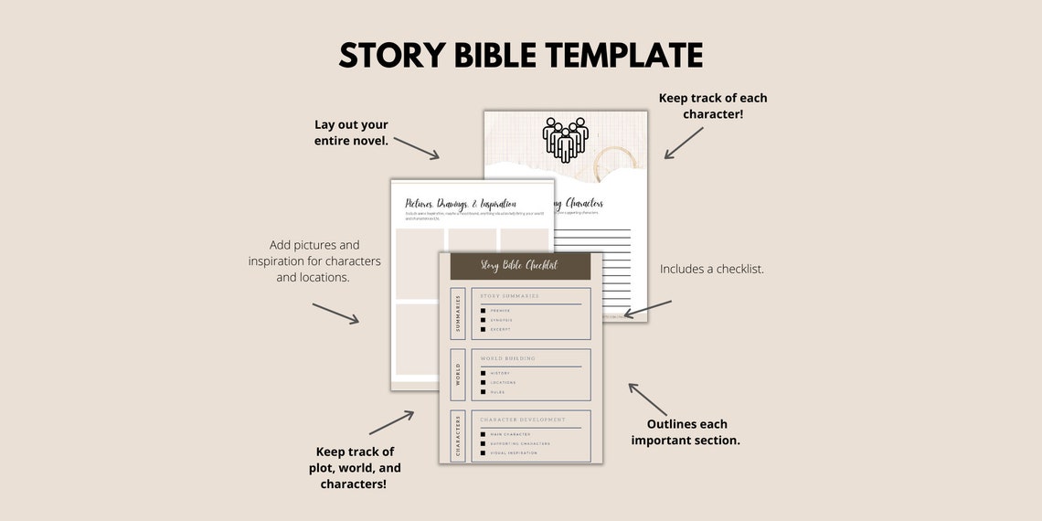 Story Bible Template and Checklist for Creative Writing // Book Planner Story Bible Template and Checklist for Creative Writing // Book Planner