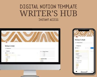 Writer's Hub Notion Template | Aesthetic Writing Dashboard (PDF)