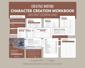 Character Creation Workbook for Novel Writers (PDF Download)