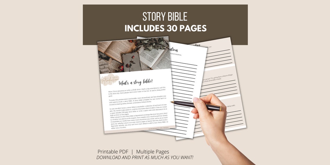 Story Bible Template and Checklist for Creative Writing // Book Planner Story Bible Template and Checklist for Creative Writing // Book Planner