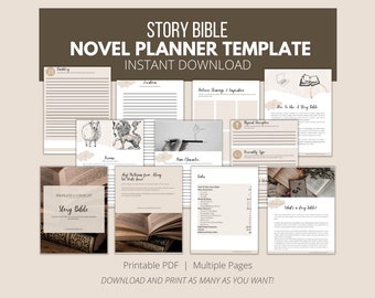 Story Bible Template and Checklist for Creative Writing // Book Planner // Novel Planner