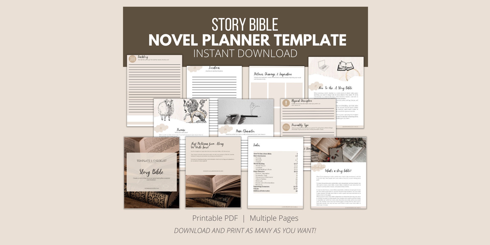 Story Bible Template and Checklist for Creative Writing // Book Planner Story Bible Template and Checklist for Creative Writing // Book Planner