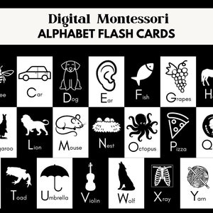 Alphabet Printable Flash Cards / Montessori Flashcards / Educational Printable Cards / Printable Montessori Cards