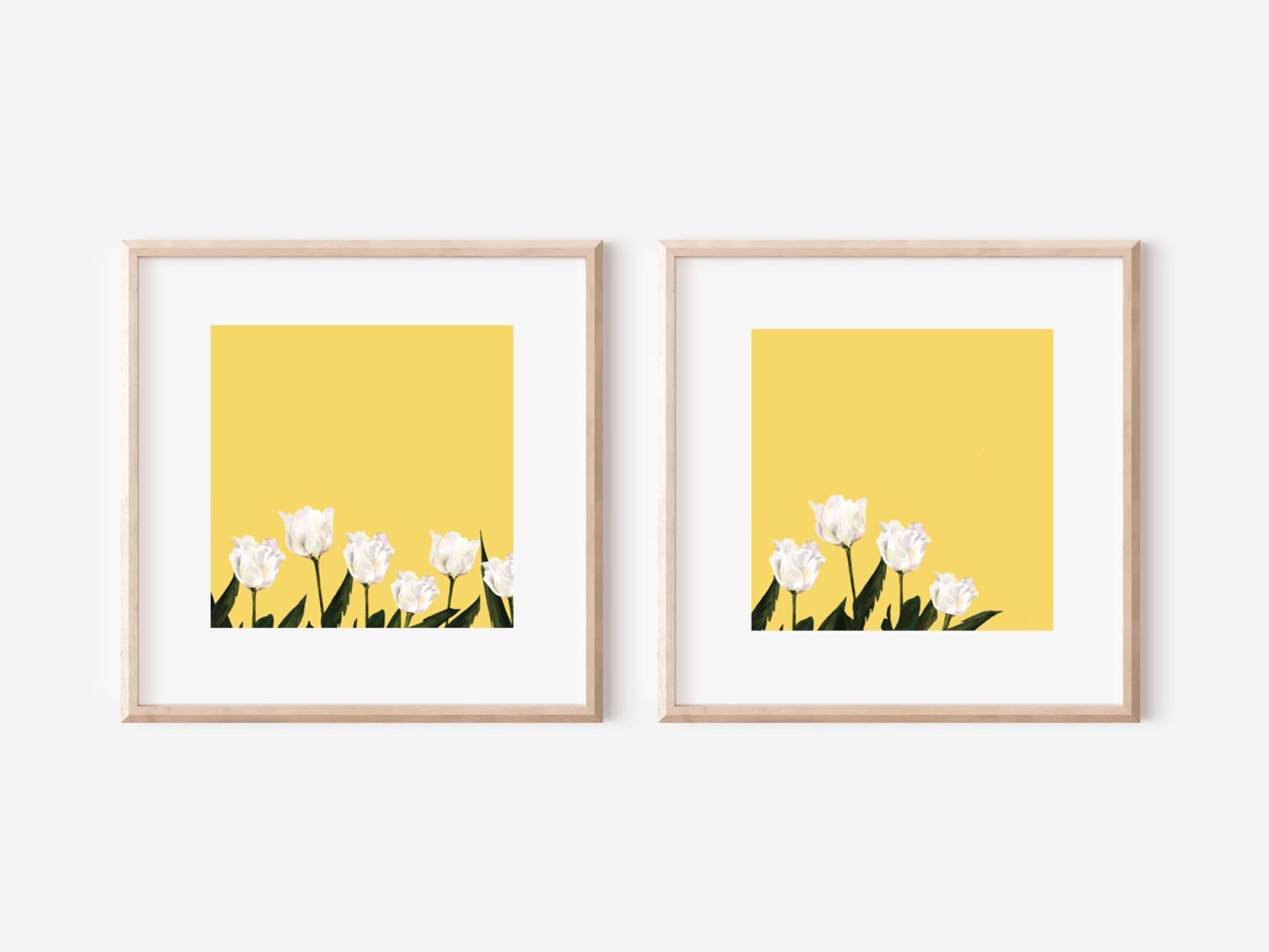 Blumen Poster Set 2er Set Blumen Poster Set Gelbe Drucke | Etsy