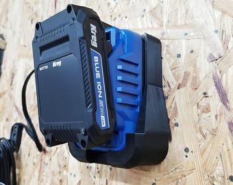 Kreg Battery Charger Wall Mount - Tool Battery Charger Holder (Charger NOT Included) - Tool Storage Organizer