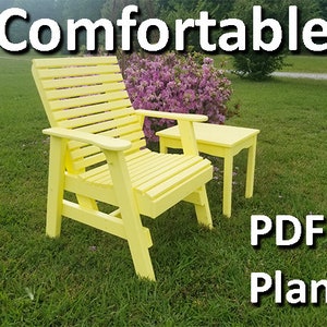 Comfortable Outdoor Chair | Paper Templates | Comfort |  Patio Chair | Comforts of Home | PDF Plans | Woodworking Plans | Outdoor Living
