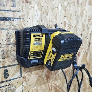 DeWalt DCB115 Charger Wall Mount – Tool Storage Organizer (Charger and Batteries NOT INCLUDED)