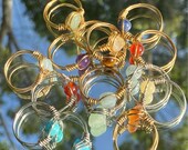 Wire Wrapped Gemstone Rings Natural Bead