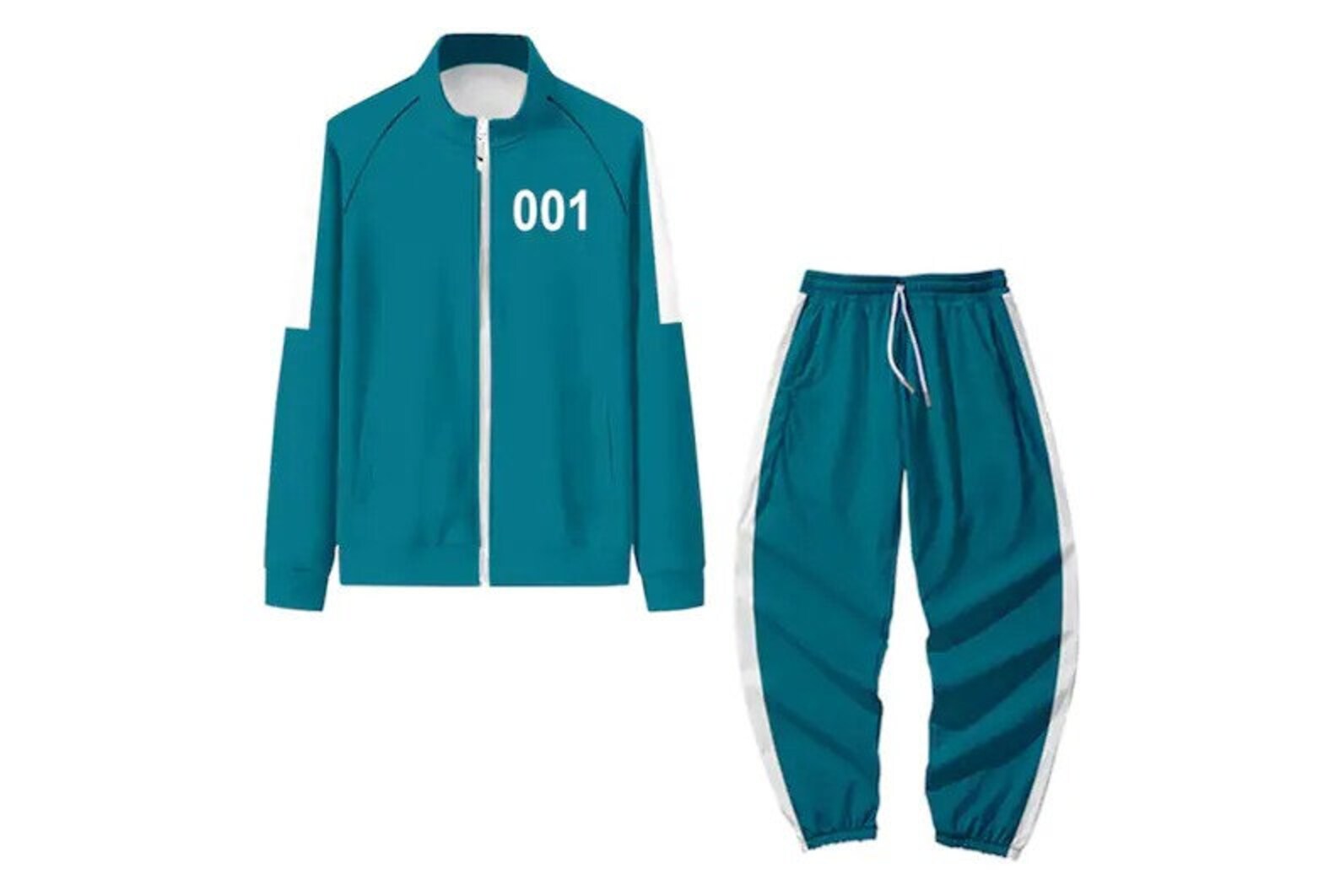 Squid Game Tracksuit, Blue Numbered Jacket and Pants Set, Netflix TV Character Cosplay