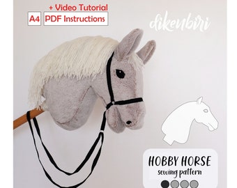 Patron de couture PDF Hobby Horse - Jouet de cheval de bâton - Patron de cheval en peluche